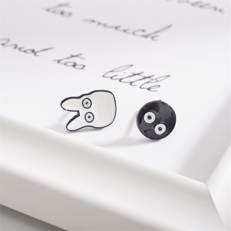 Cartoon Asymmetric Stud Earrings For Women Cute Funny Personality Earrings