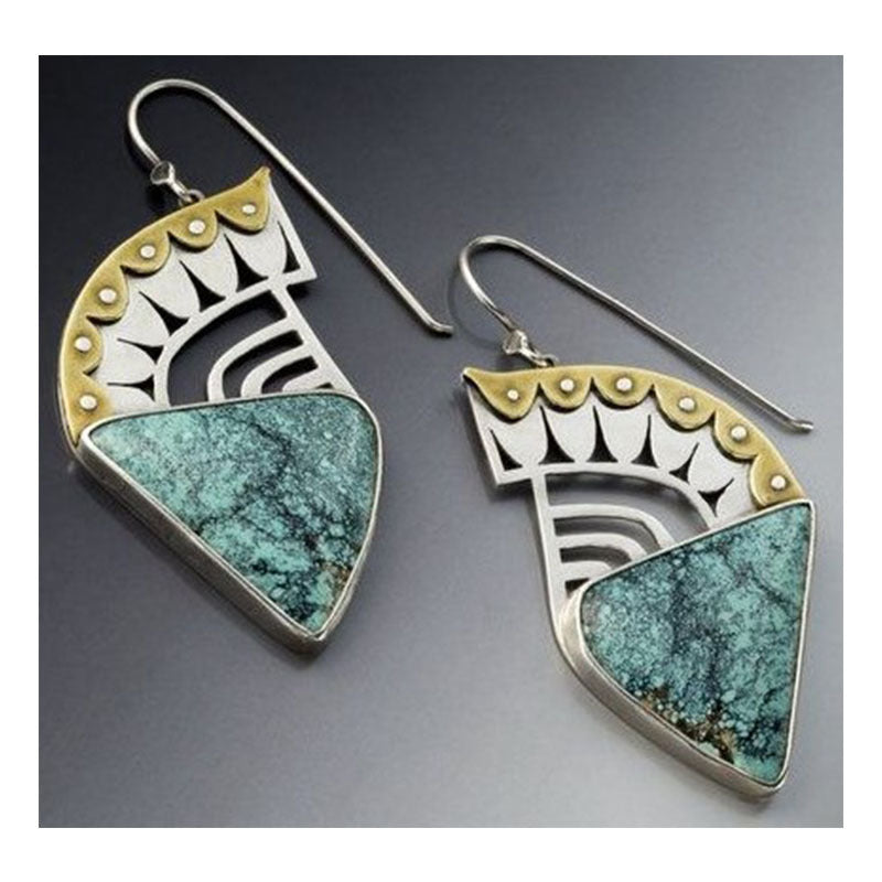 Creative Mechanical Triangle Marbling Earrings