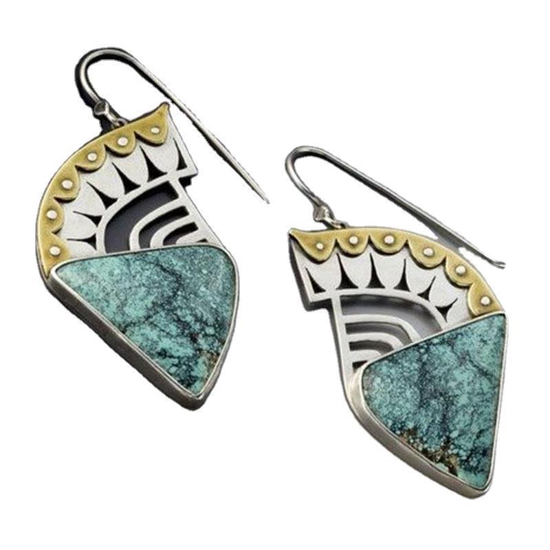 Creative Mechanical Triangle Marbling Earrings