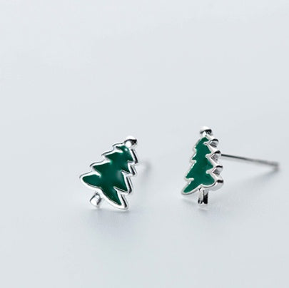 Christmas tree stud earrings