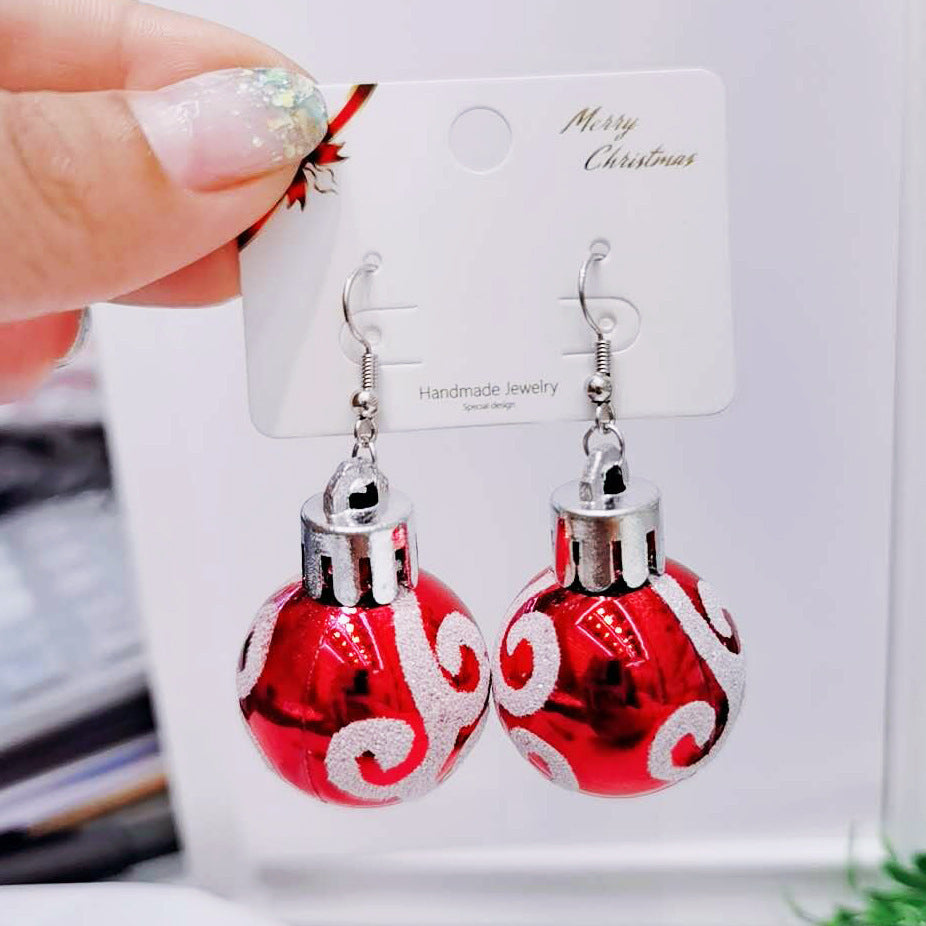 European and American Geometric Creative Christmas Earrings Fashion Bulbs