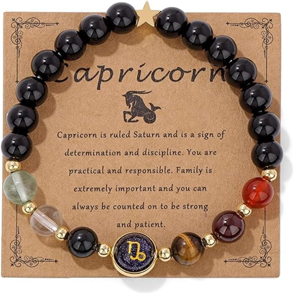 12 Constellation Beaded Bracelet Men And Women Natural Stone