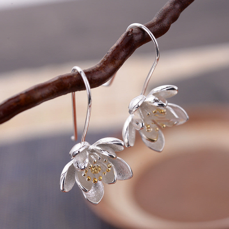 Fashion lady silver sweet jasmine long earrings