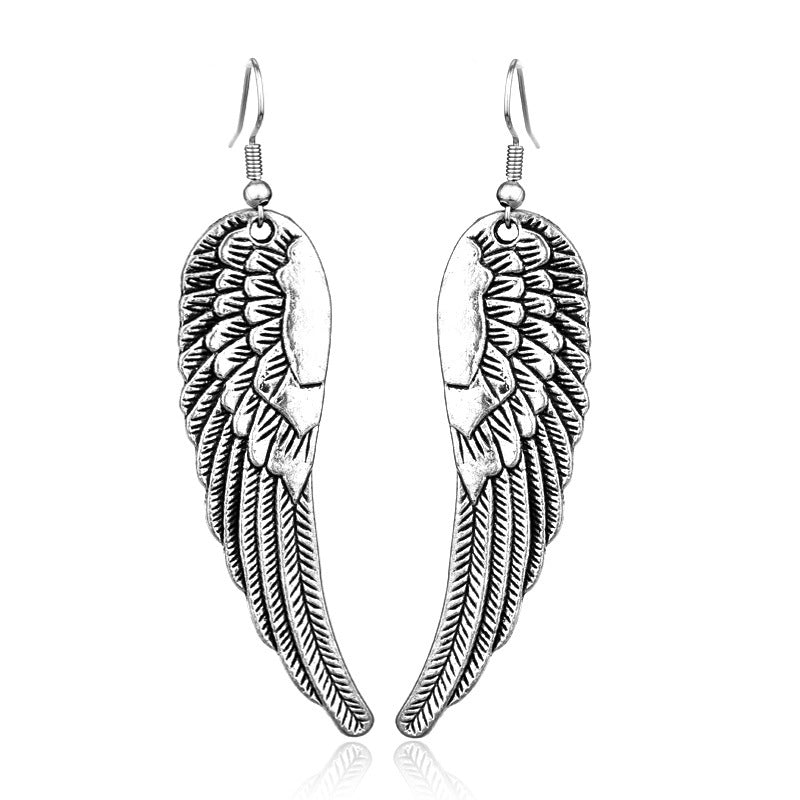 Peacock wings retro wild earrings