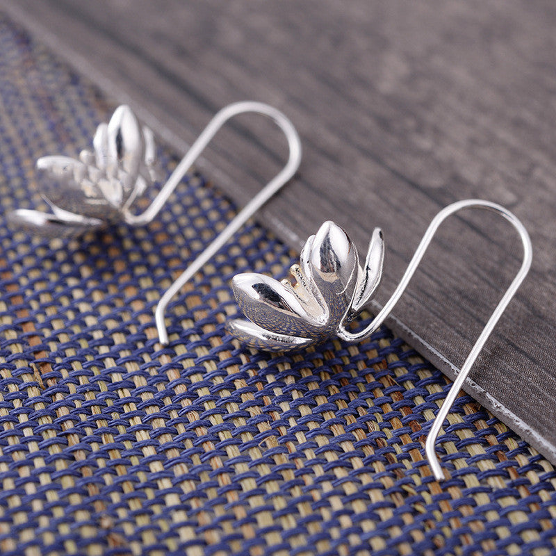 Fashion lady silver sweet jasmine long earrings