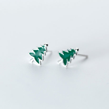 Christmas tree stud earrings