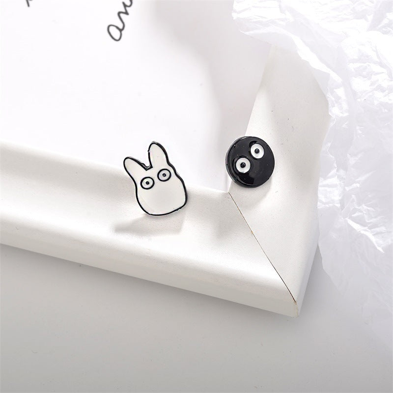 Cartoon Asymmetric Stud Earrings For Women Cute Funny Personality Earrings