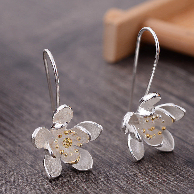 Fashion lady silver sweet jasmine long earrings