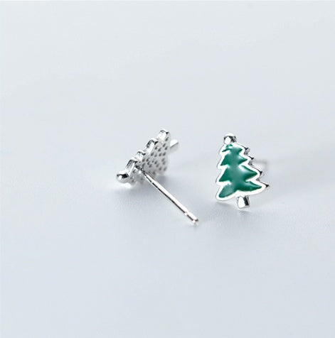 Christmas tree stud earrings