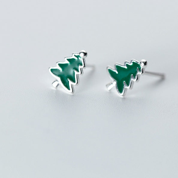 Christmas tree stud earrings