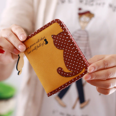 new style cartoon short wallet female Korean version lovely girl child vertical zipper position