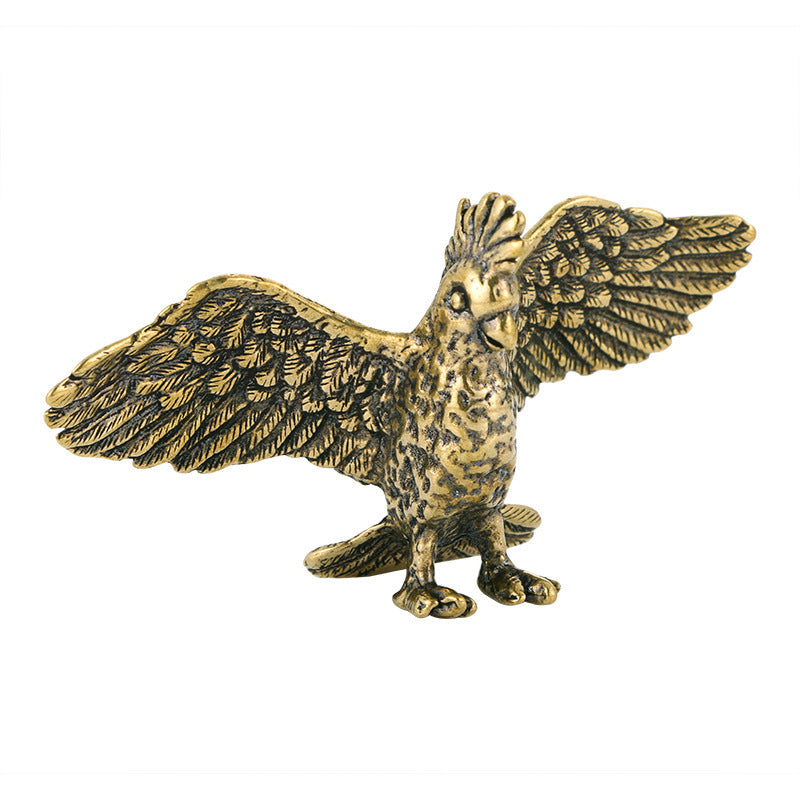 Antique Parrot Brass Decoration Office Study Decorative Crafts