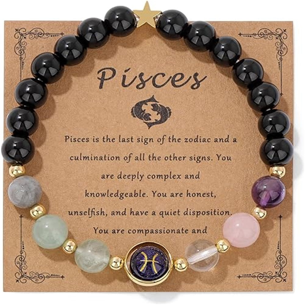 12 Constellation Beaded Bracelet Men And Women Natural Stone