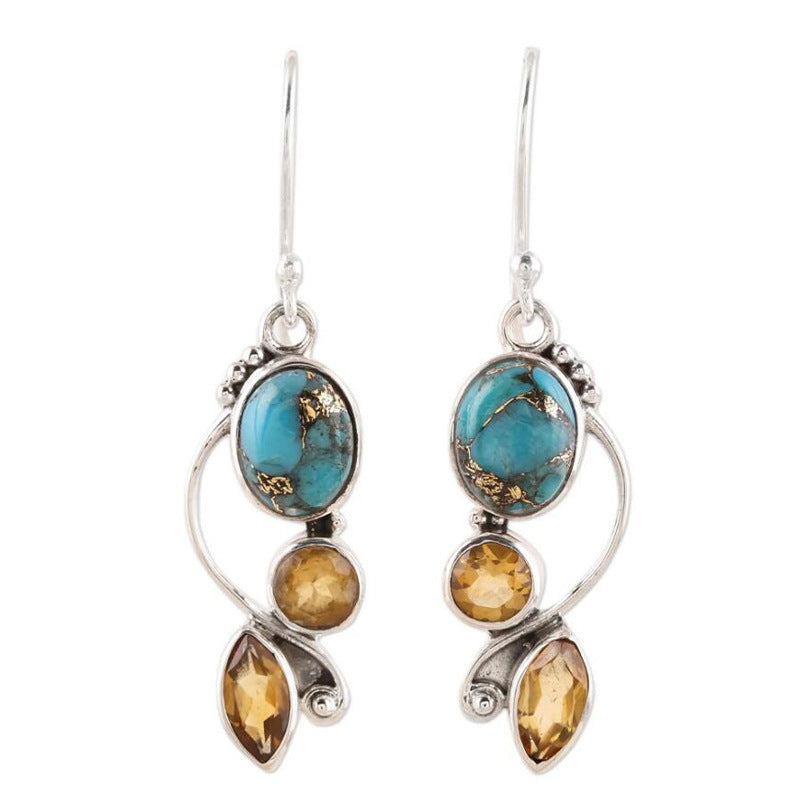 Multi-Color Zircon Earrings European And American