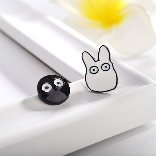 Cartoon Asymmetric Stud Earrings For Women Cute Funny Personality Earrings
