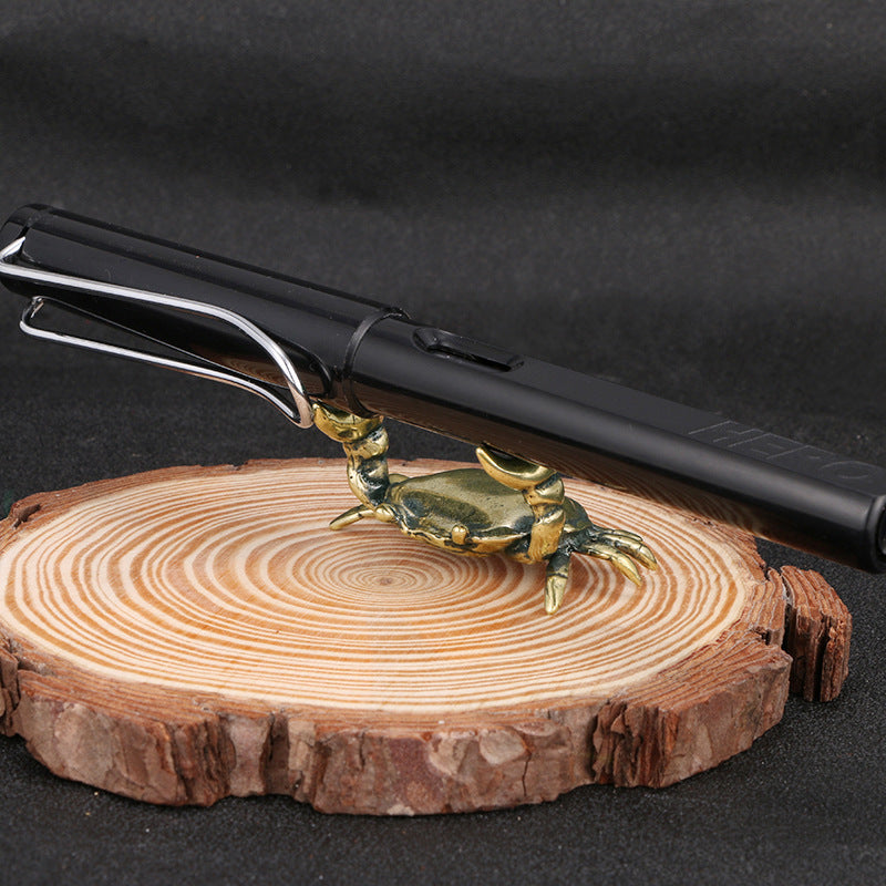 Retro Distressed Pure Brass Crab Crafts Ornaments