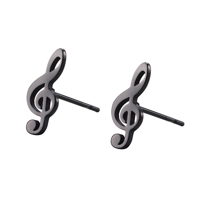 Note Ear Studs Simple And Compact Female Stainless Steel Studs