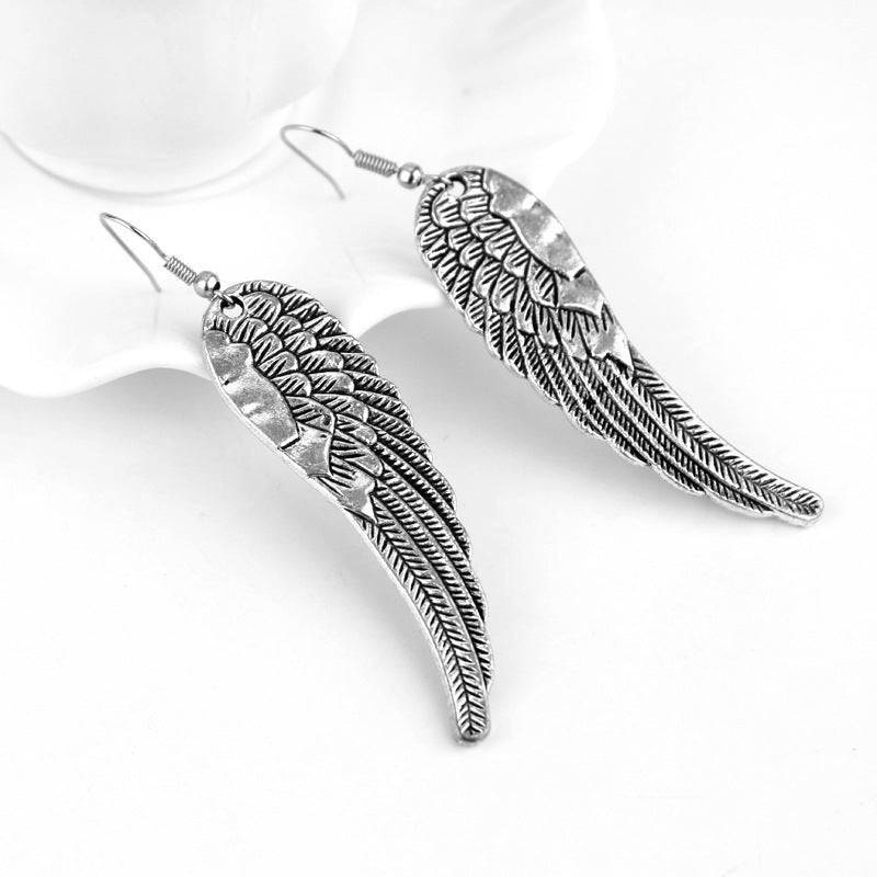 Peacock wings retro wild earrings