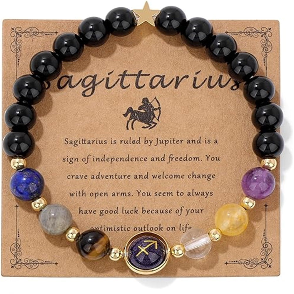12 Constellation Beaded Bracelet Men And Women Natural Stone