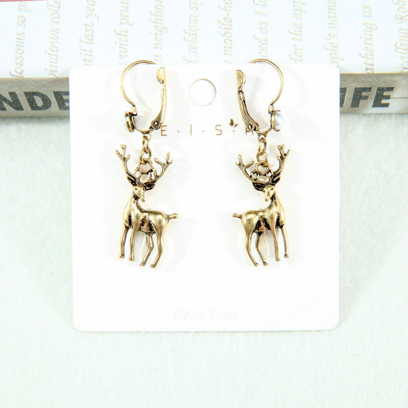 Fawn Stud Earrings Female Earrings Retro