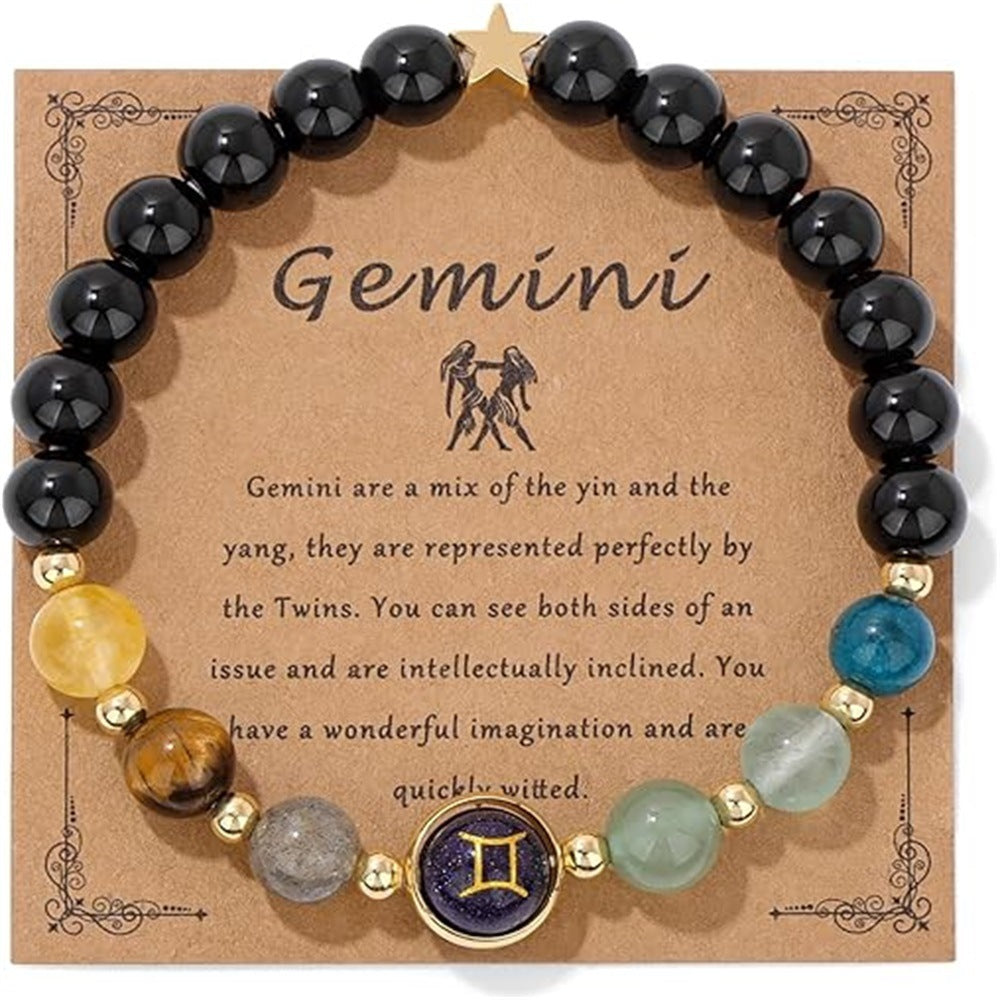 12 Constellation Beaded Bracelet Men And Women Natural Stone