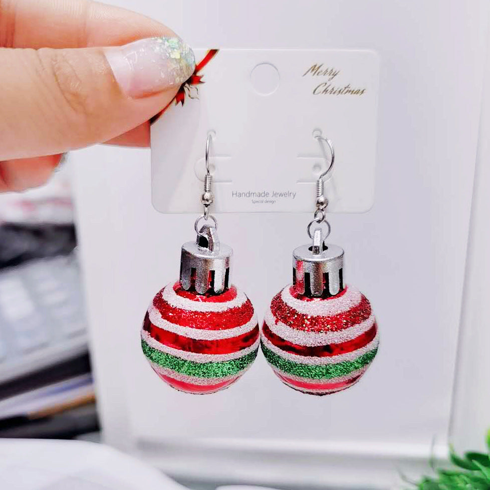 European and American Geometric Creative Christmas Earrings Fashion Bulbs
