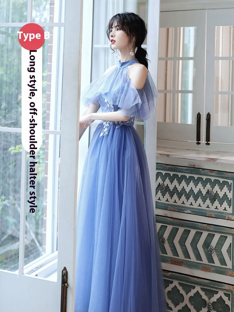 Blue Bridesmaid Dress Ladybros' Female Dress
