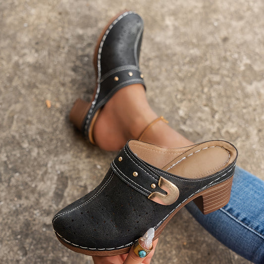 Closed Toe High Heel Sandal Slippers Women