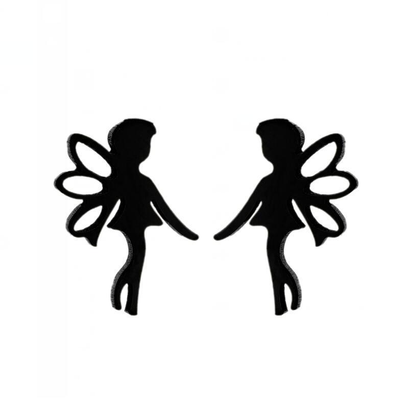 Butterfly Fairy Stud Earrings Ins Girl Graceful And Fashionable Stainless Steel Angel Wings