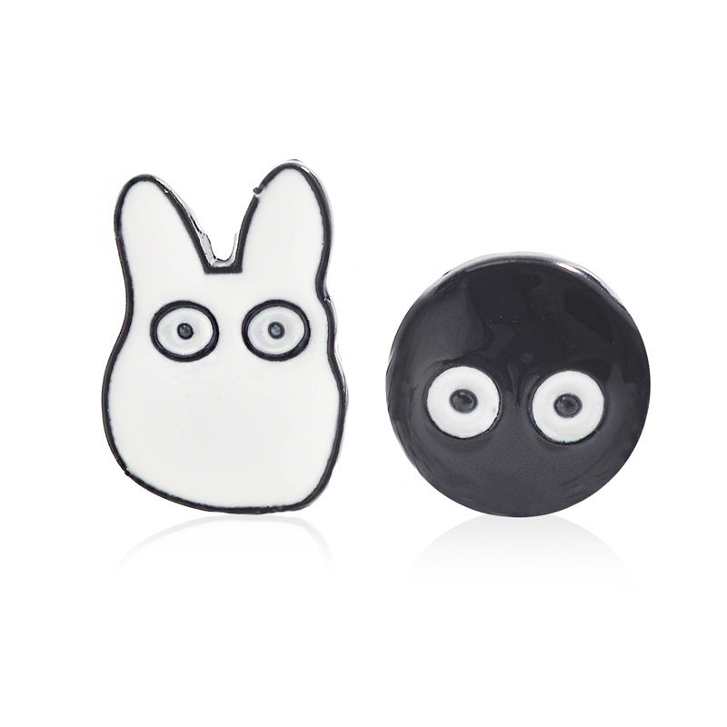 Cartoon Asymmetric Stud Earrings For Women Cute Funny Personality Earrings