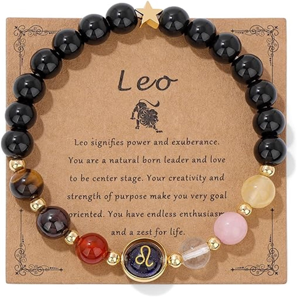 12 Constellation Beaded Bracelet Men And Women Natural Stone