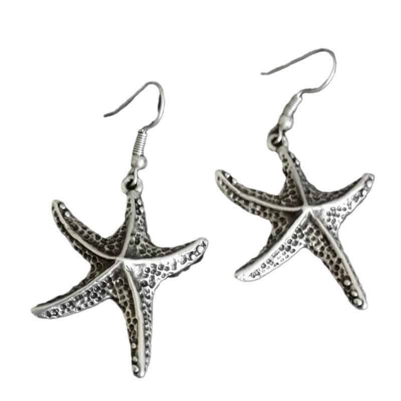 Simple Starfish Shape Drop Earrings Alloy