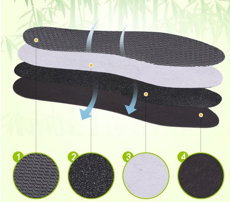 Bamboo Charcoal Ice Silk Insoles Spring, Summer And Autumn Deodorization And Deodorization
