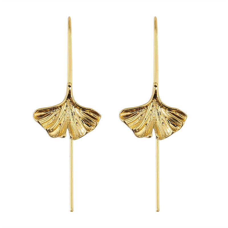 Personality Art Temperament Leaf Earrings