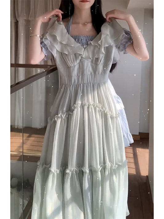 Chiffon Suspender Dress For Women