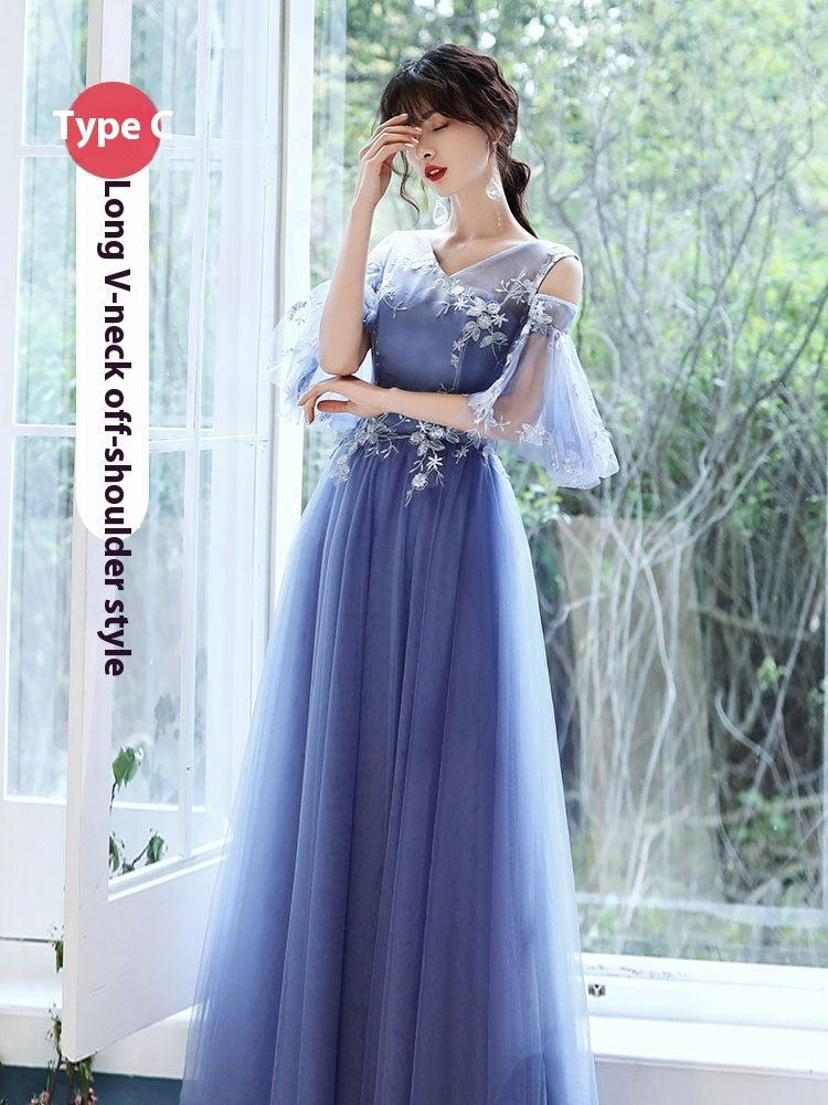 Blue Bridesmaid Dress Ladybros' Female Dress