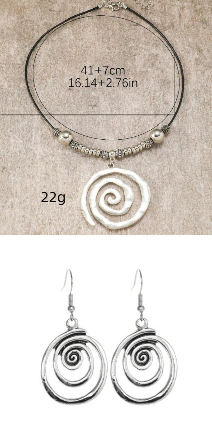 RETRO Geometric Spiral Distressed Earrings Personality