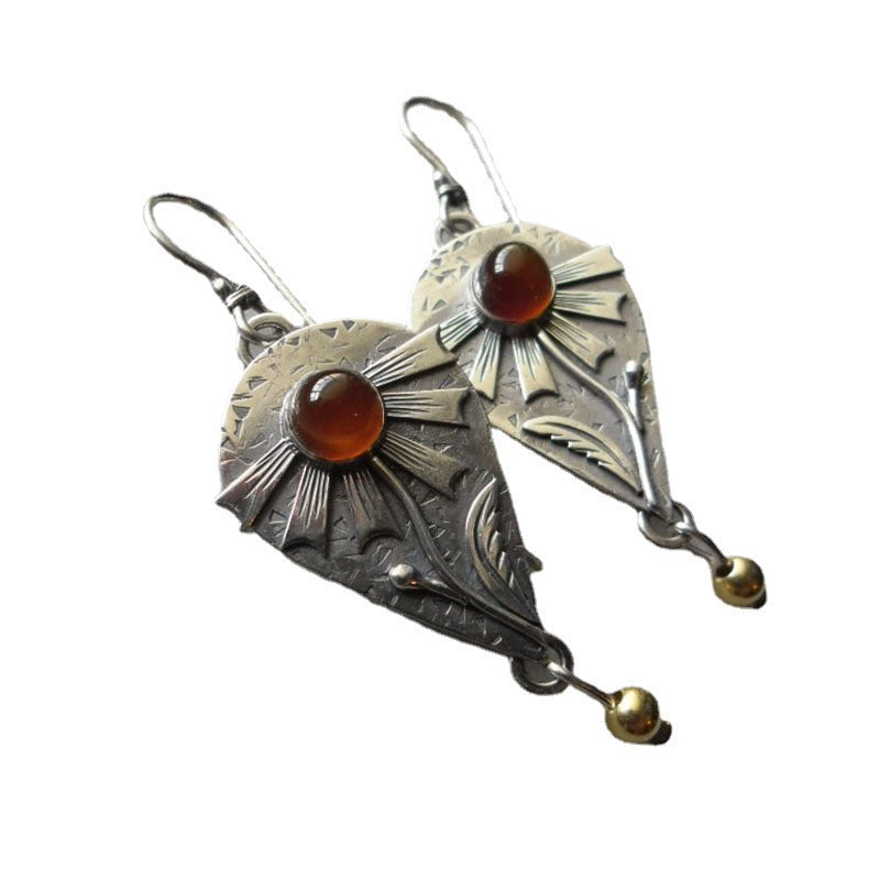 Vintage Ancient Bronze Plant Flower Earrings For Women