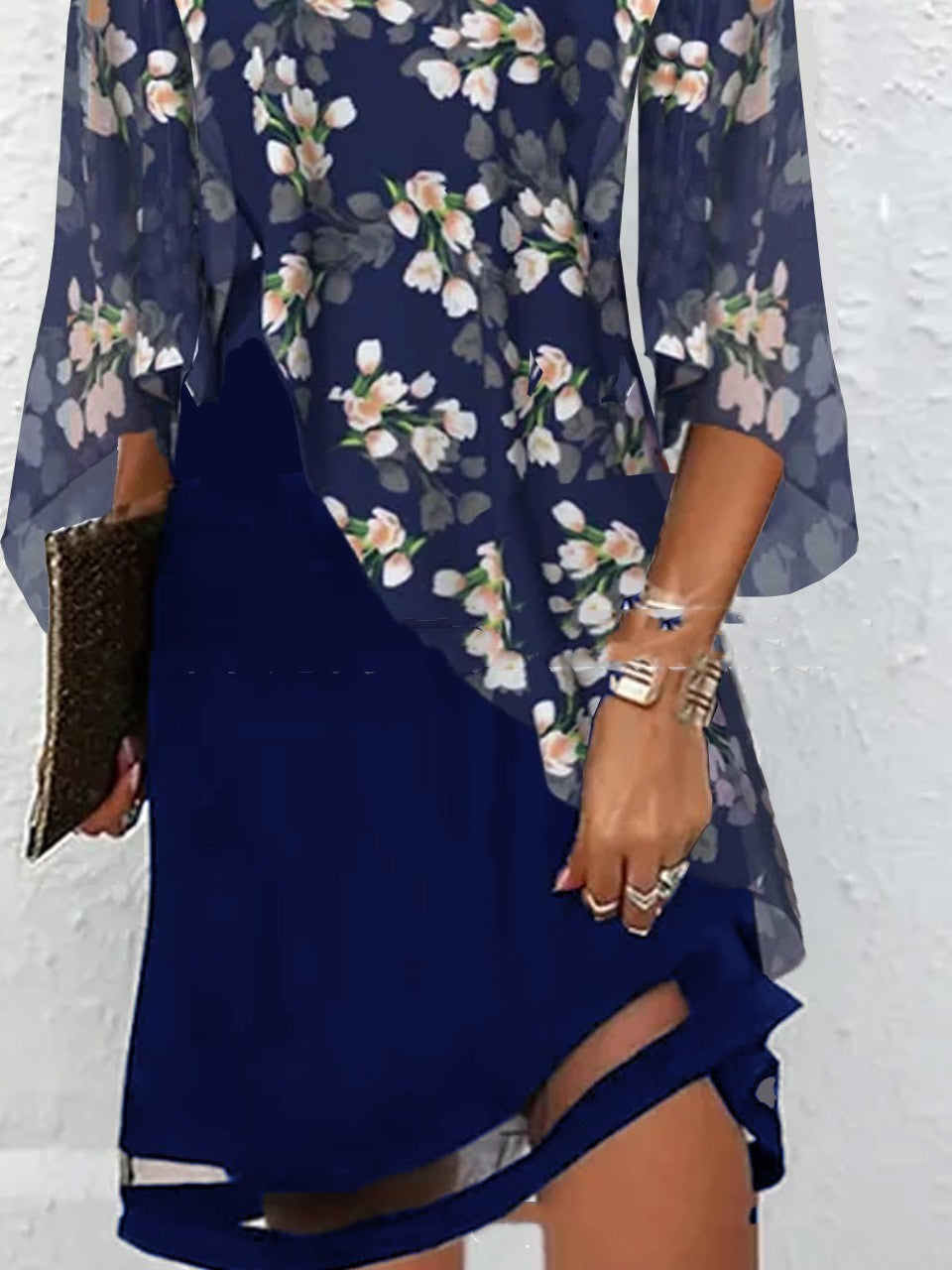 Digital Printing Stitching Dress Women