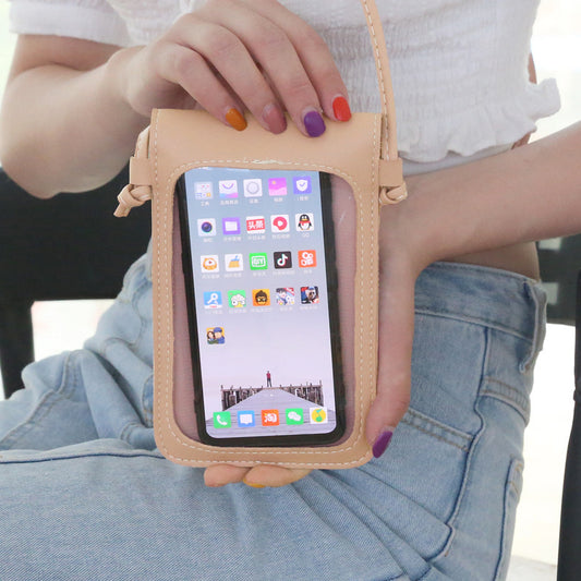 Touch Screen Women's Cat Metal Decoration Transparent Magic Multifunctional Mobile Phone Bag