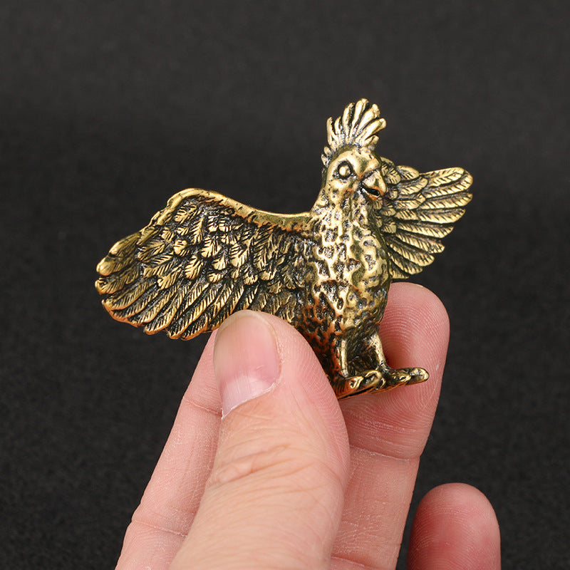 Antique Parrot Brass Decoration Office Study Decorative Crafts