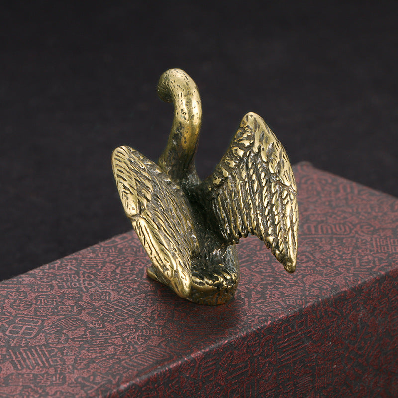 Solid Pure Copper Antique Swan Home Office Small Ornaments
