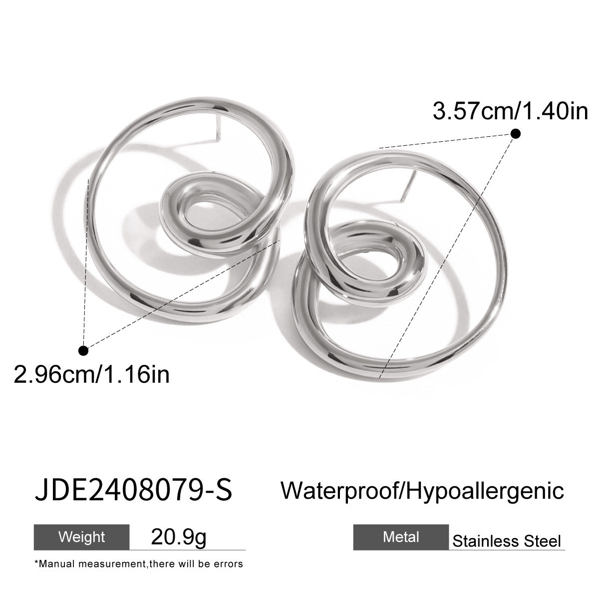 Stainless Steel Rotating Hollow Ear Studs