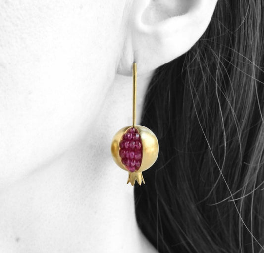 Pomegranate Earrings Ear Hooks European And American Trendy Women's
