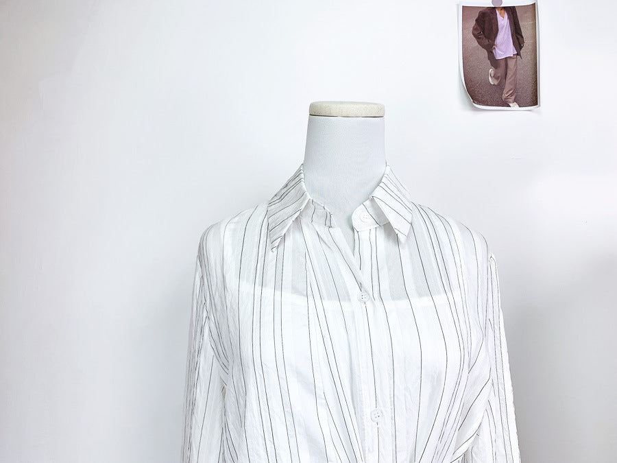 French Striped Dress Long Women