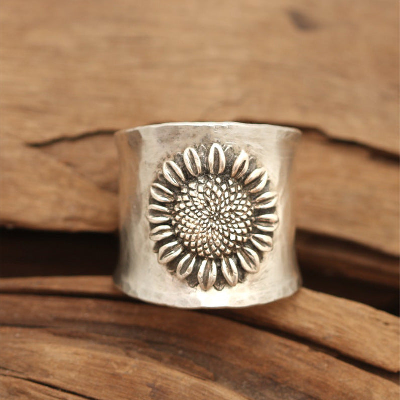 Retro Personality Sun Flower Ring Creative Simple Sunflower