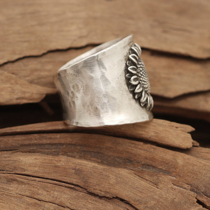 Retro Personality Sun Flower Ring Creative Simple Sunflower