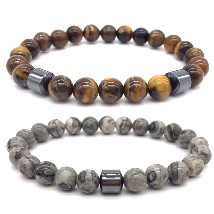 Fashion New Black Stone Tiger Eye Bead Magnet Bracelet