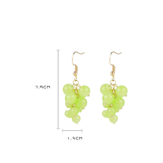 Women's Fashionable And Versatile Green Grape-shaped Earrings