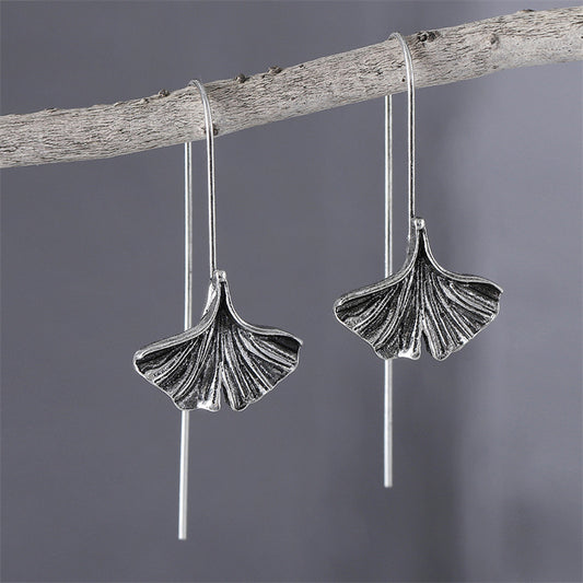 Personality Art Temperament Leaf Earrings